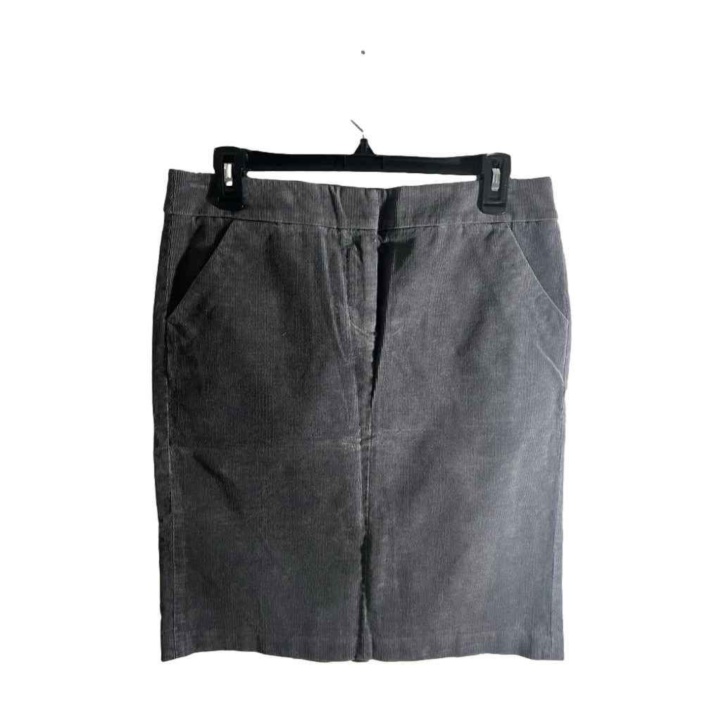 J. Crew women’s CORDUROY Pencil Skirt Front & back pockets Back slit GRAY Sz 6